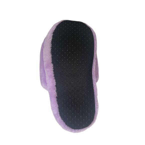 Bunny Face Plush Slippers For Kids Purple LG 4/5 - Picture 2 of 2